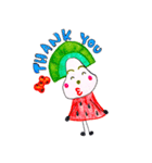 hand-drawing watermelon girl（個別スタンプ：17）