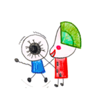 hand-drawing watermelon girl（個別スタンプ：23）