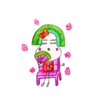 hand-drawing watermelon girl（個別スタンプ：24）