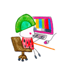 hand-drawing watermelon girl（個別スタンプ：25）