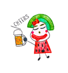 hand-drawing watermelon girl（個別スタンプ：27）