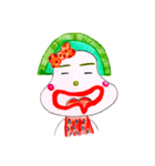 hand-drawing watermelon girl（個別スタンプ：32）
