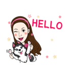 Kathy and her lovely dog（個別スタンプ：1）