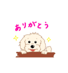 動く白いふわふわ犬とその家族（個別スタンプ：3）