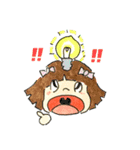 きいろネコ（オス）と女の子LIFE（個別スタンプ：15）
