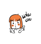 Orange girl by JS（個別スタンプ：3）