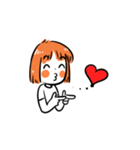 Orange girl by JS（個別スタンプ：13）