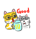 The black glasses family(Cat-I love you)（個別スタンプ：1）