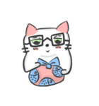 The black glasses family(Cat-I love you)（個別スタンプ：22）