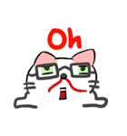 The black glasses family(Cat-I love you)（個別スタンプ：38）