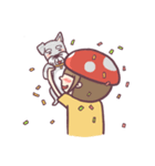 Mushroom girl with her dog（個別スタンプ：2）
