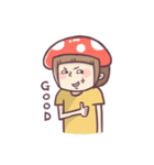 Mushroom girl with her dog（個別スタンプ：6）