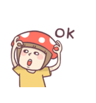 Mushroom girl with her dog（個別スタンプ：7）