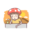 Mushroom girl with her dog（個別スタンプ：8）