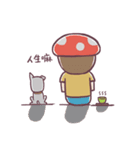 Mushroom girl with her dog（個別スタンプ：9）
