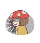 Mushroom girl with her dog（個別スタンプ：14）