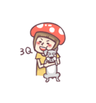 Mushroom girl with her dog（個別スタンプ：16）