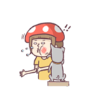 Mushroom girl with her dog（個別スタンプ：18）