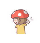 Mushroom girl with her dog（個別スタンプ：19）