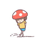 Mushroom girl with her dog（個別スタンプ：21）