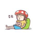 Mushroom girl with her dog（個別スタンプ：24）