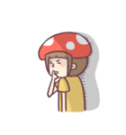 Mushroom girl with her dog（個別スタンプ：26）