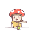 Mushroom girl with her dog（個別スタンプ：27）