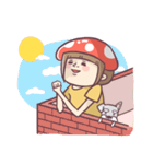 Mushroom girl with her dog（個別スタンプ：30）