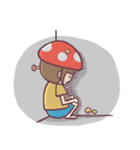Mushroom girl with her dog（個別スタンプ：31）