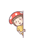 Mushroom girl with her dog（個別スタンプ：33）