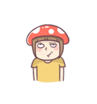Mushroom girl with her dog（個別スタンプ：36）