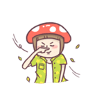 Mushroom girl with her dog（個別スタンプ：37）