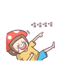 Mushroom girl with her dog（個別スタンプ：38）