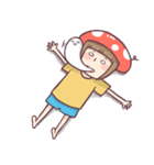 Mushroom girl with her dog（個別スタンプ：40）