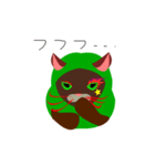 着ぐるみ猫 緑ver（個別スタンプ：7）