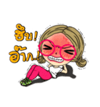 Angela eating and working out（個別スタンプ：21）