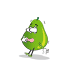 Set of Green Pear Faces Animated（個別スタンプ：2）