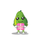 Set of Green Pear Faces Animated（個別スタンプ：8）