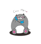 Gray - Twin tails chubby cat（個別スタンプ：6）