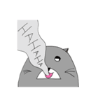 Gray - Twin tails chubby cat（個別スタンプ：22）