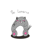 Gray - Twin tails chubby cat（個別スタンプ：34）