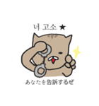 おおげさ猫の面白い韓国語の表現（個別スタンプ：32）