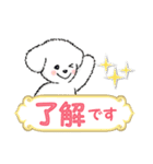 敬語・挨拶【デカ文字】白い仔犬（個別スタンプ：14）