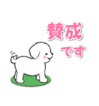 敬語・挨拶【デカ文字】白い仔犬（個別スタンプ：16）