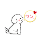 敬語・挨拶【デカ文字】白い仔犬（個別スタンプ：20）
