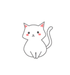 白猫コハク君と黒猫ムギちゃんのスタンプ（個別スタンプ：1）