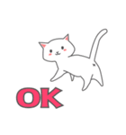 白猫コハク君と黒猫ムギちゃんのスタンプ（個別スタンプ：2）