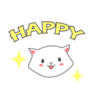 白猫コハク君と黒猫ムギちゃんのスタンプ（個別スタンプ：4）