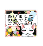 オッドアイ白猫 フキダシで今日はどんな日（個別スタンプ：3）