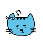 blue cat and his fish（個別スタンプ：22）